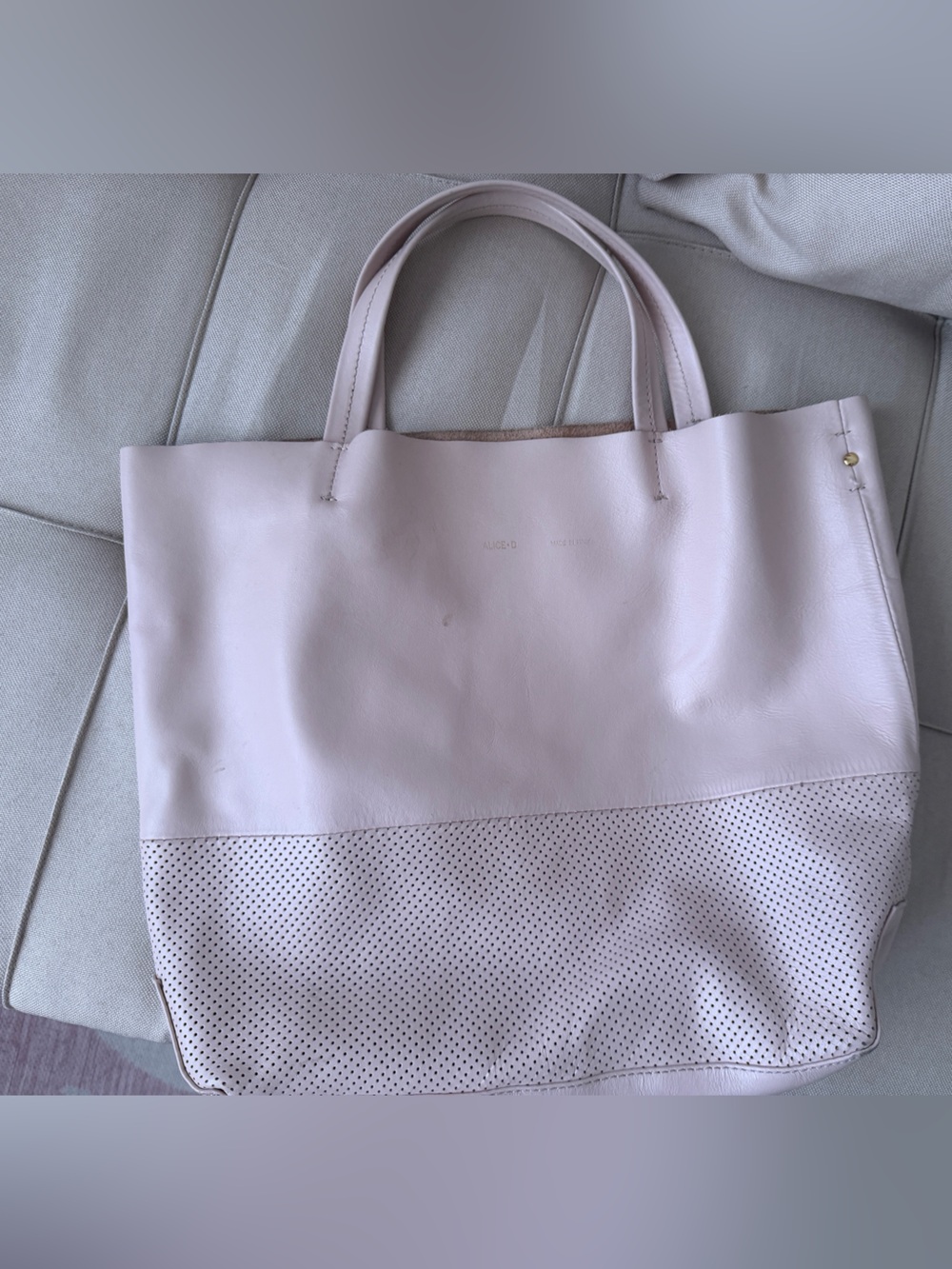 Alice D Tote Bag in Light Pink